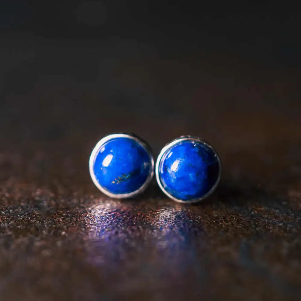 BWOOOH Vintage 925 Sterling Silver Lazurite Balance Earrings — Sterling Silver crystal healing bracelet for spiritual heal...