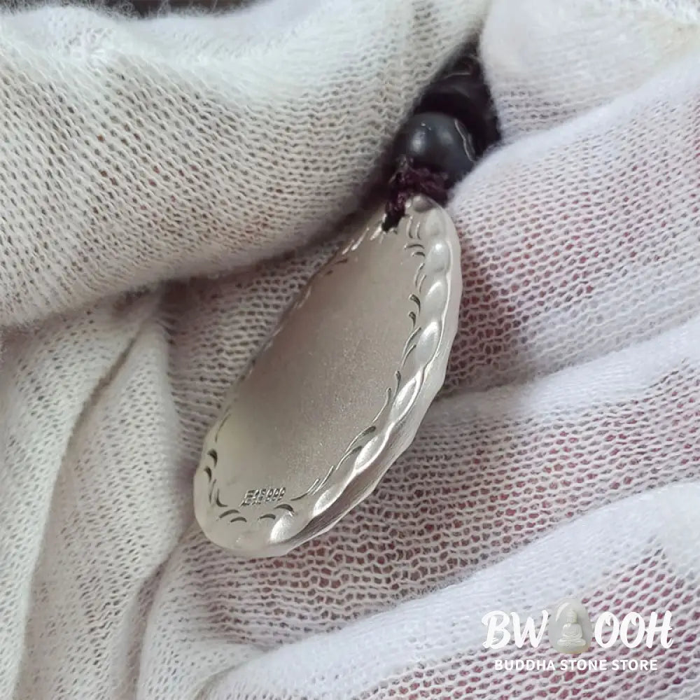 Buddha Stones Vintage 999 Sterling Silver Yin Yang Bagua Water Drop Design Balance Harmony Necklace Pendant - BWOOOH