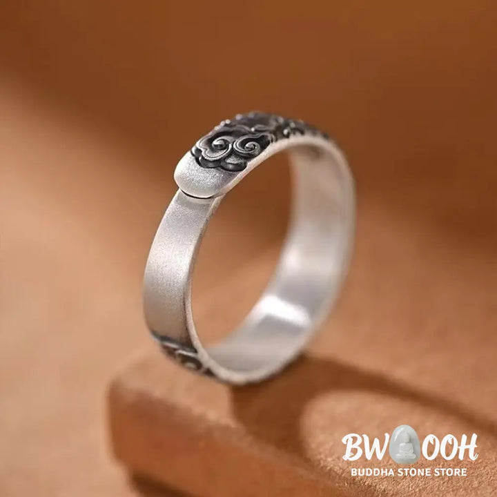 Buddha Stones Vintage Auspicious Clouds Pattern Luck Ring - BWOOOH - Auspicious Clouds(Size Adjustable) - Ring