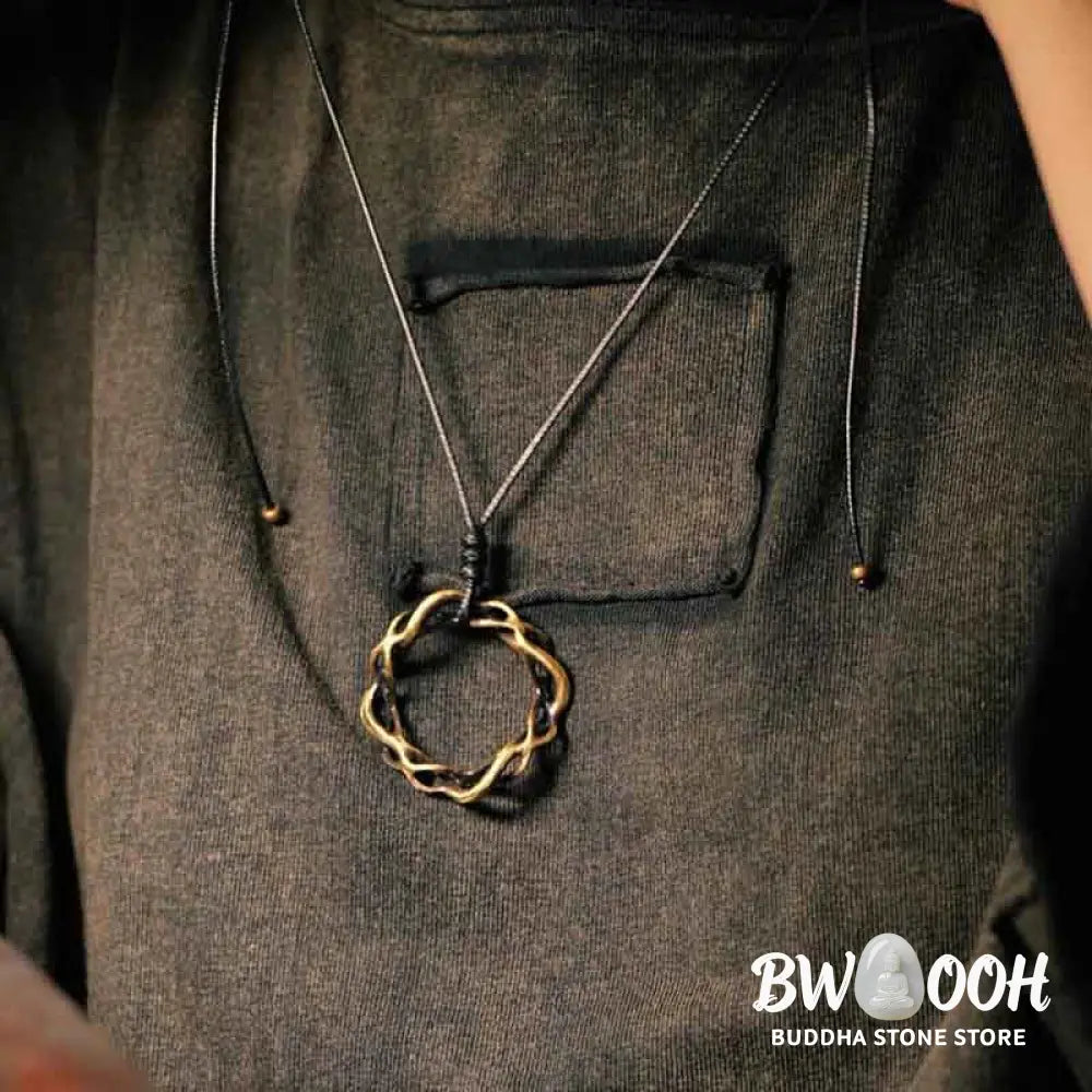 Buddha Stones Vintage Copper Brass Luck Handmade Necklace Pendant - BWOOOH - copper - Necklaces &amp; Pendants