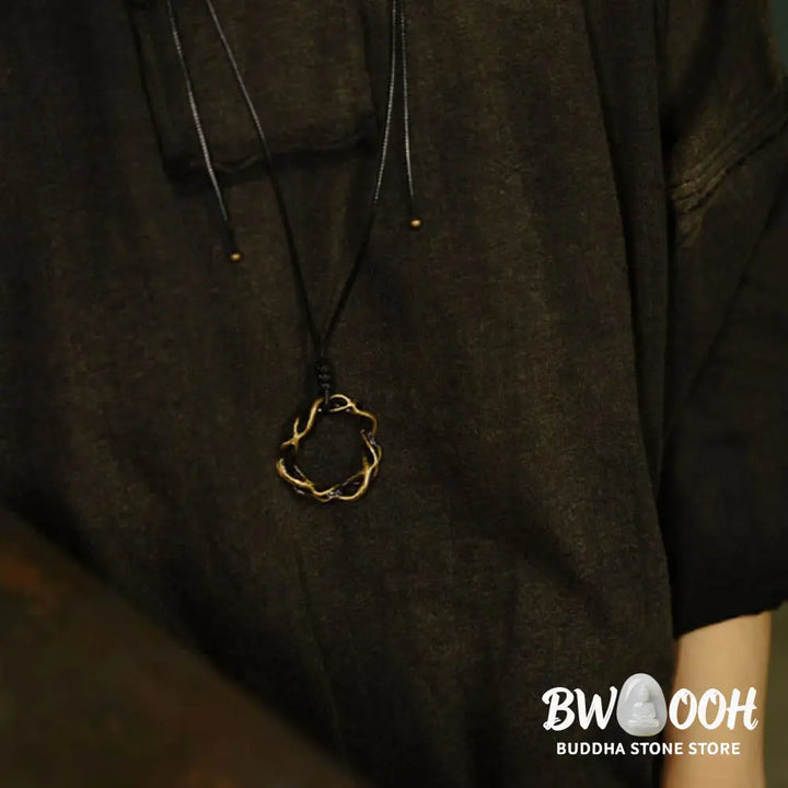 Buddha Stones Vintage Copper Brass Luck Handmade Necklace Pendant - BWOOOH - copper - Necklaces &amp; Pendants