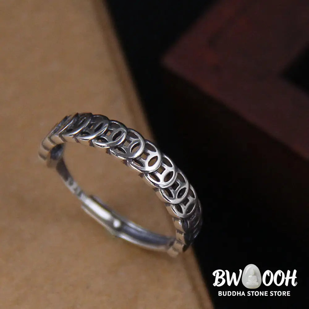 Buddha Stones Vintage Copper Coin Design Luck Adjustable Ring - BWOOOH - Ring