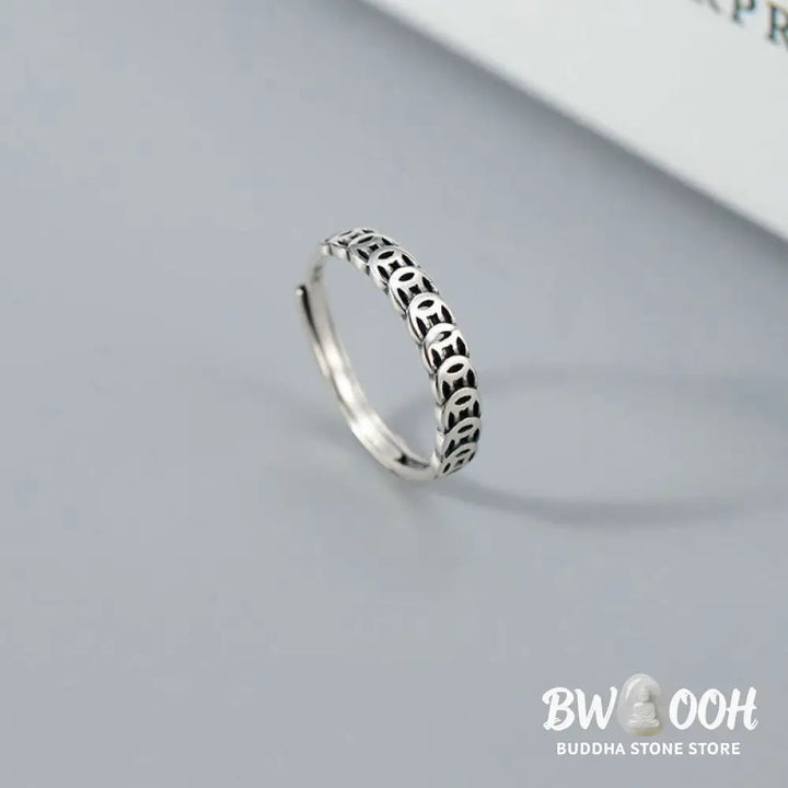 Buddha Stones Vintage Copper Coin Design Luck Adjustable Ring - BWOOOH - Ring