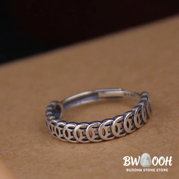 Buddha Stones Vintage Copper Coin Design Luck Adjustable Ring - BWOOOH - Ring