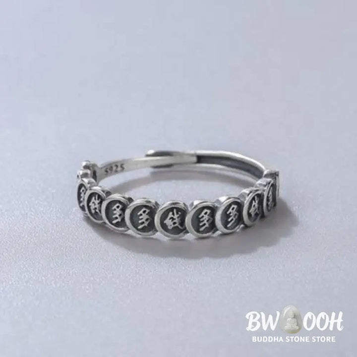 Buddha Stones Vintage Copper Coin Design Luck Adjustable Ring - BWOOOH - Ring