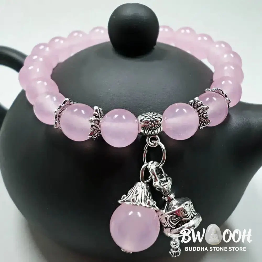 BWOOOH Vintage Crystal Chalcedony Stone Energy Beaded Bell Charm Bracelet | spiritual healing bracelet