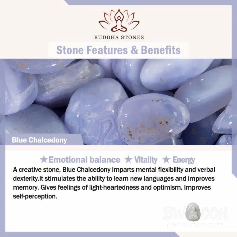 BWOOOH Vintage Crystal Chalcedony Stone Energy Beaded Bell Charm Bracelet | spiritual healing bracelet