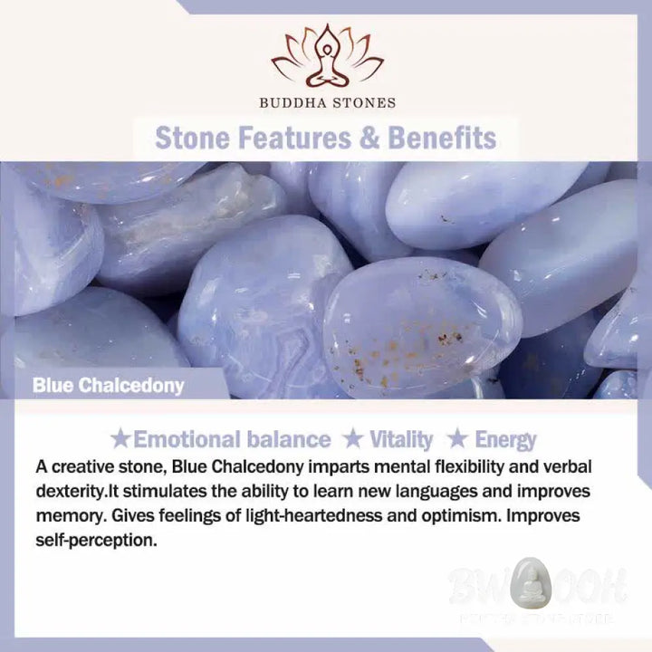BWOOOH Vintage Crystal Chalcedony Stone Energy Beaded Bell Charm Bracelet | spiritual healing bracelet