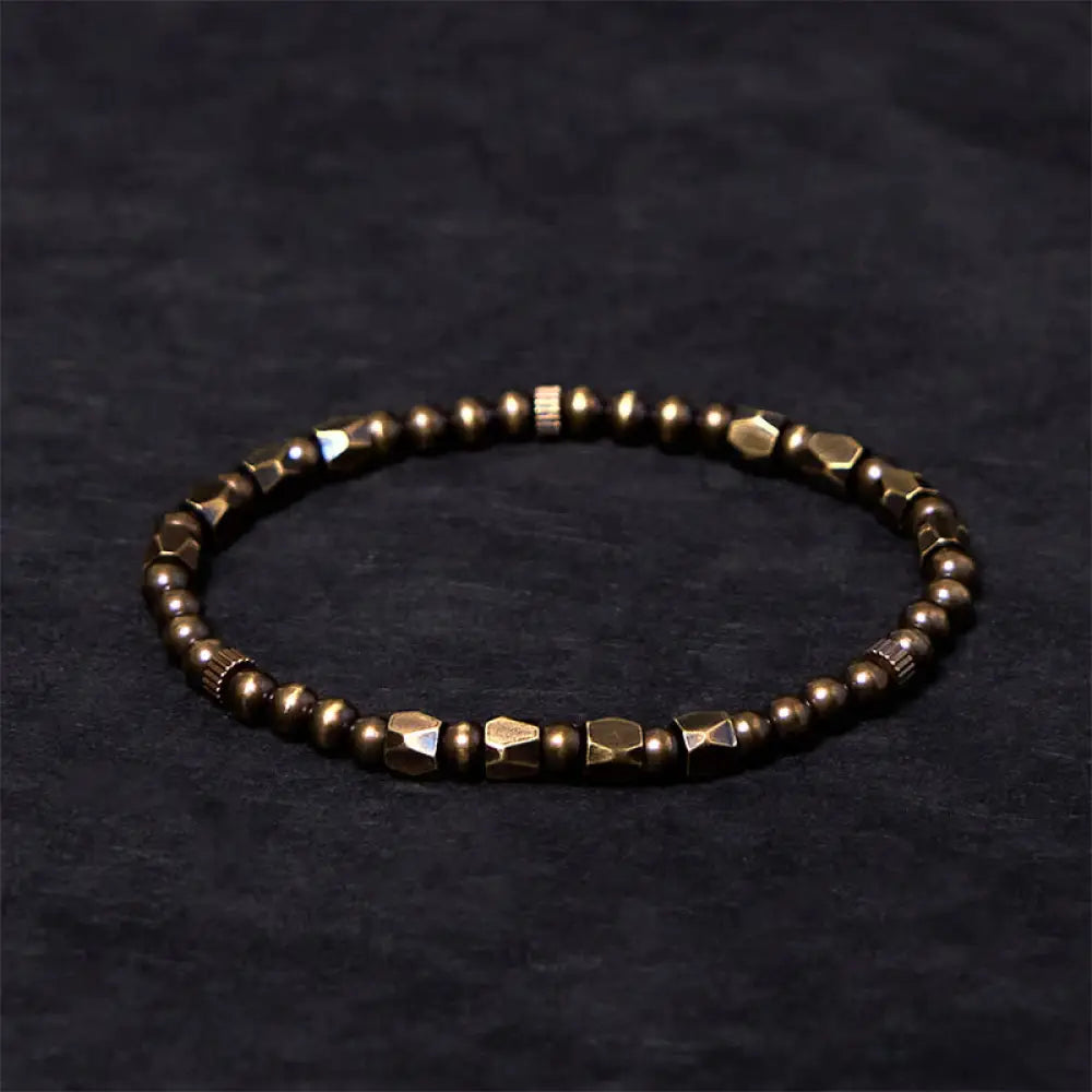 BWOOOH Vintage Distressed Simple Design Copper Brass Beads Wealth Bracelet — Copper spiritual jewelry for spiritual healin...