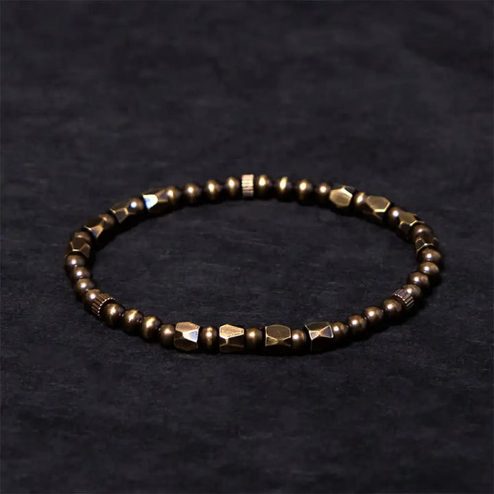 BWOOOH Vintage Distressed Simple Design Copper Brass Beads Wealth Bracelet — Copper spiritual jewelry for spiritual healin...
