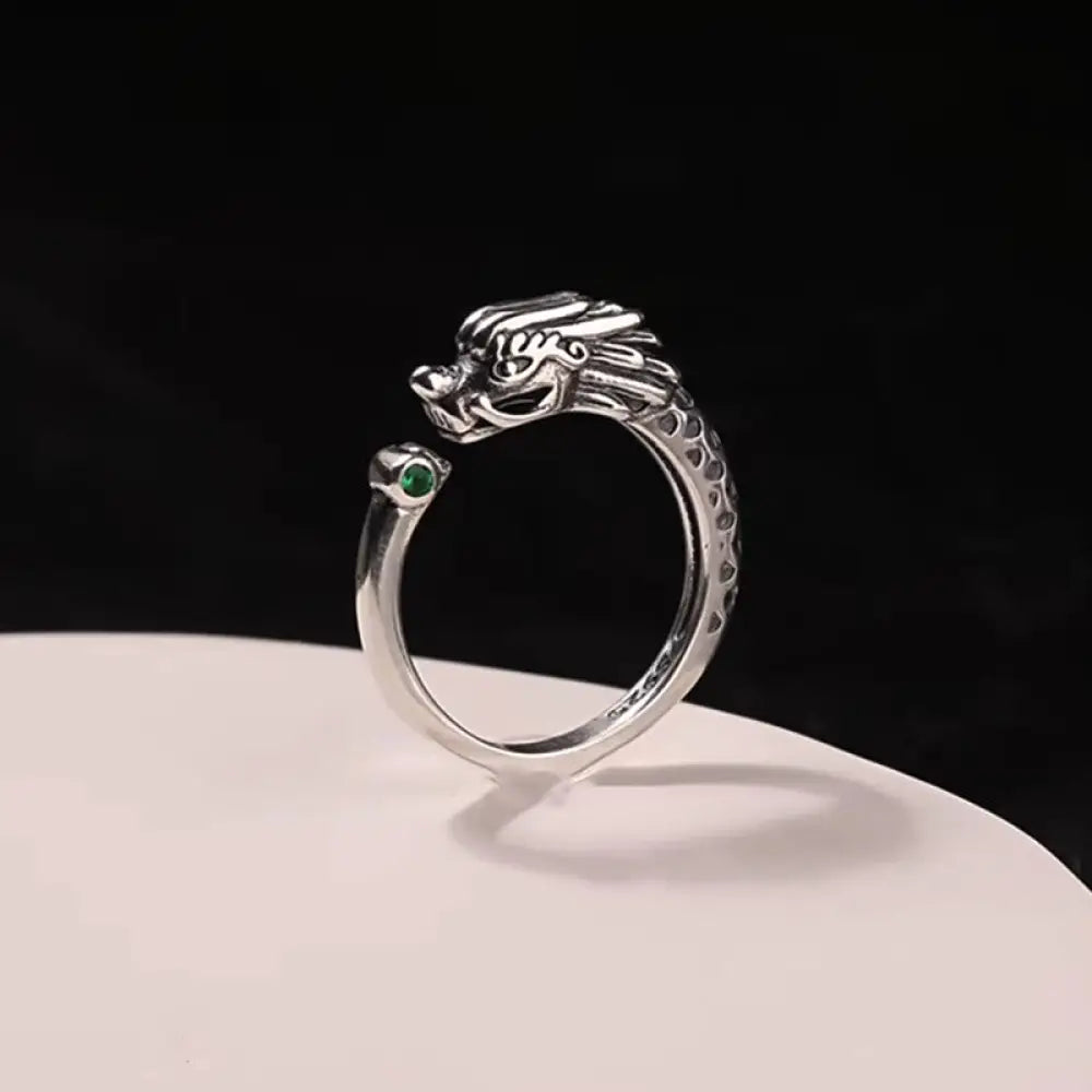 BWOOOH Vintage Dragon Design Success Strength Adjustable Ring — Dragon spiritual jewelry for spiritual healing and mindful...
