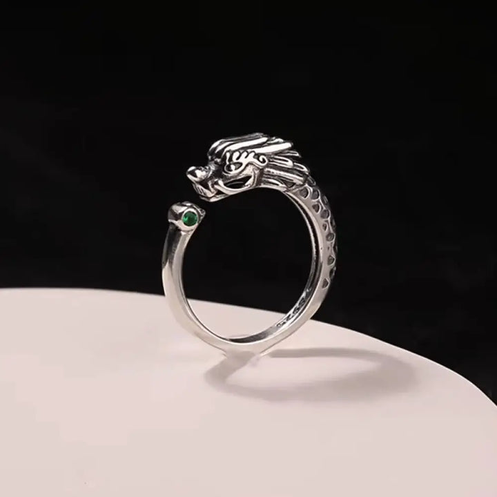 BWOOOH Vintage Dragon Design Success Strength Adjustable Ring — Dragon spiritual jewelry for spiritual healing and mindful...