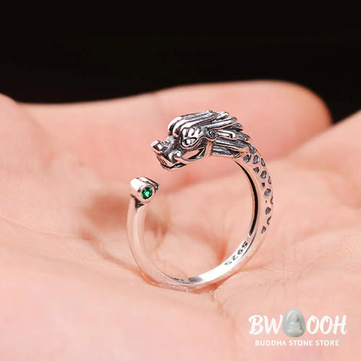 Buddha Stones Vintage Dragon Design Success Strength Adjustable Ring - BWOOOH - Dragon(Protection♥Success) - Ring