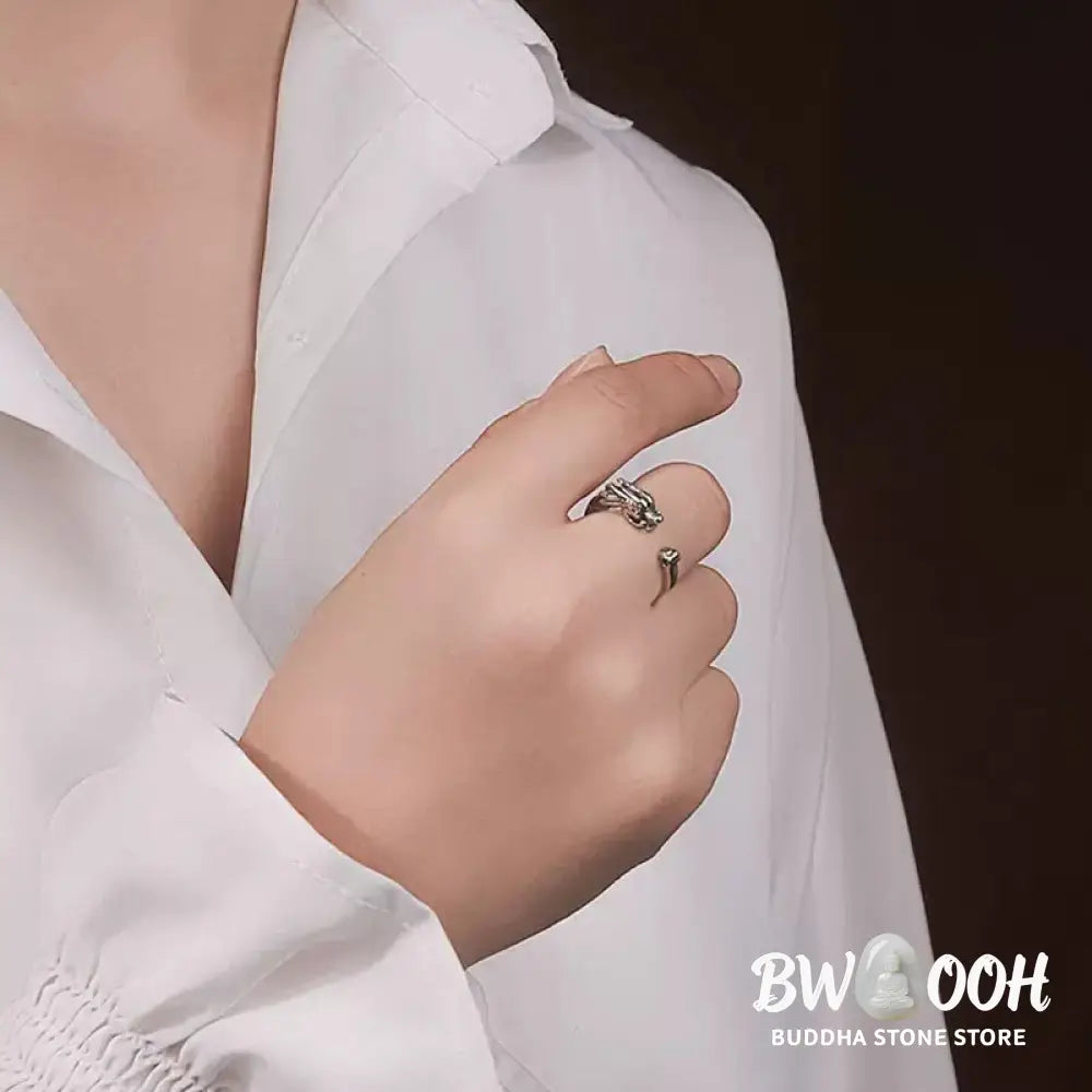 Buddha Stones Vintage Dragon Design Success Strength Adjustable Ring - BWOOOH - Dragon(Protection♥Success) - Ring