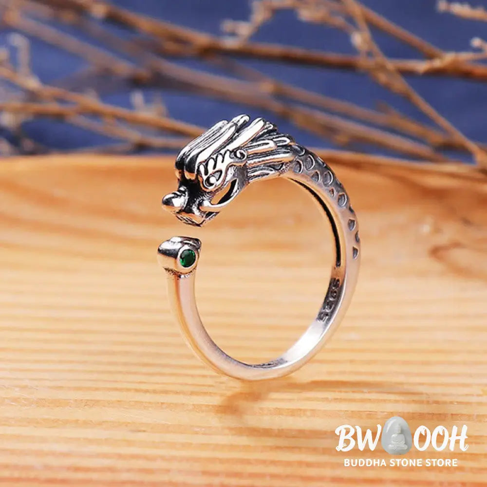 Buddha Stones Vintage Dragon Design Success Strength Adjustable Ring - BWOOOH - Dragon(Protection♥Success) - Ring