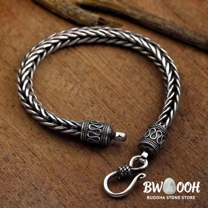 Buddha Stones Vintage Dragon Keel Braided Twisted Design Wealth Buckle Bracelet - BWOOOH - Bracelet