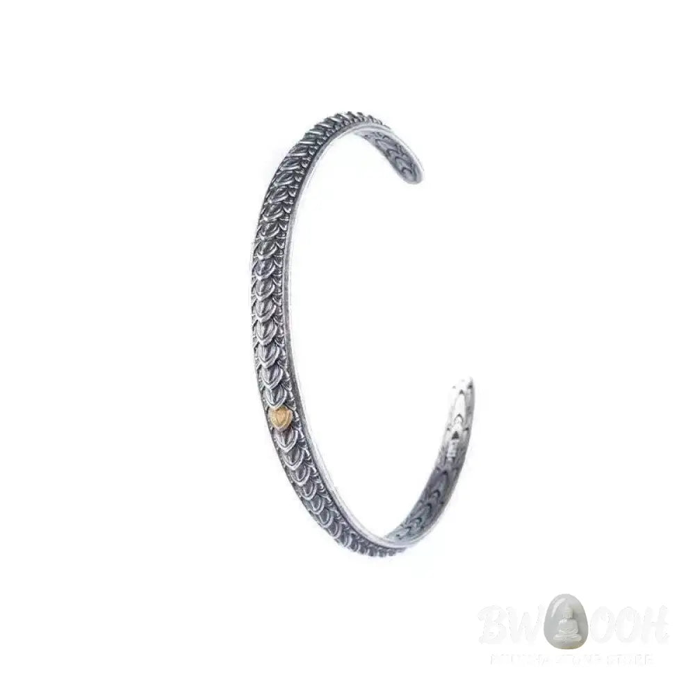 BWOOOH Vintage Dragon Scales Pattern Luck Wealth Cuff Bracelet Bangle | spiritual healing bracelet