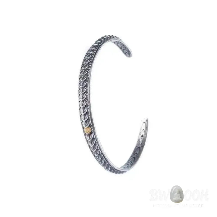 BWOOOH Vintage Dragon Scales Pattern Luck Wealth Cuff Bracelet Bangle | spiritual healing bracelet