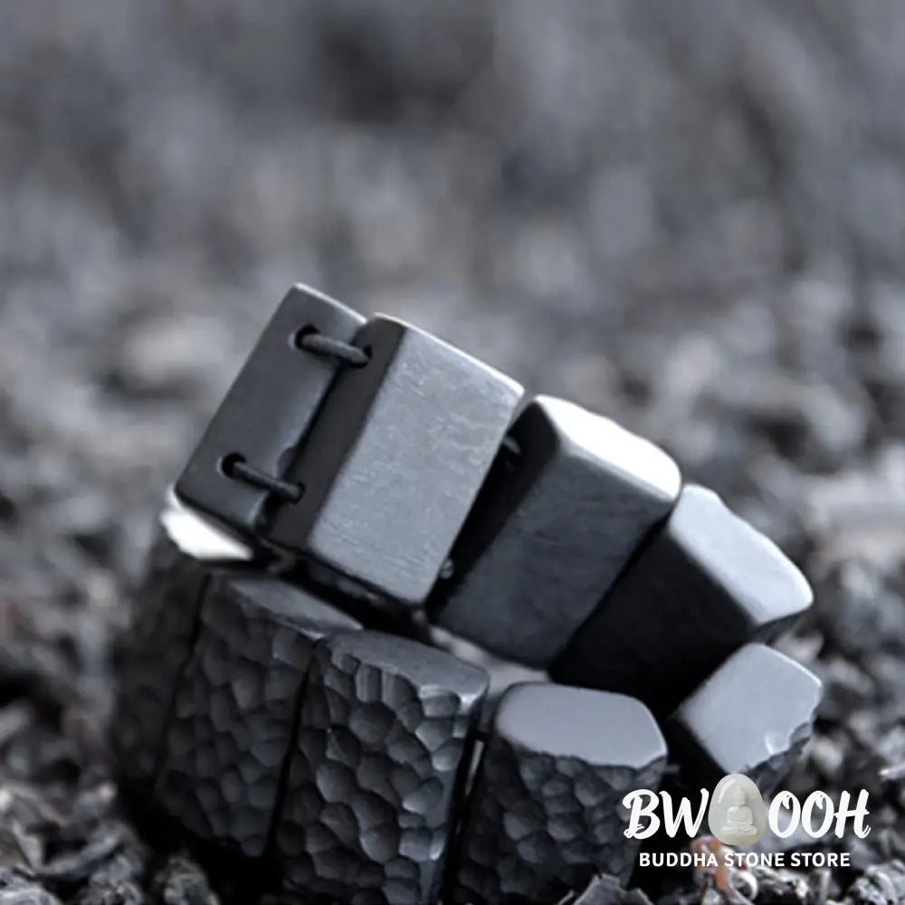 Buddha Stones Vintage Ebony Wood Texture Peace Couple Bracelet - BWOOOH - Bracelet