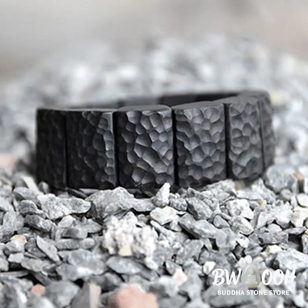 Buddha Stones Vintage Ebony Wood Texture Peace Couple Bracelet - BWOOOH - Bracelet