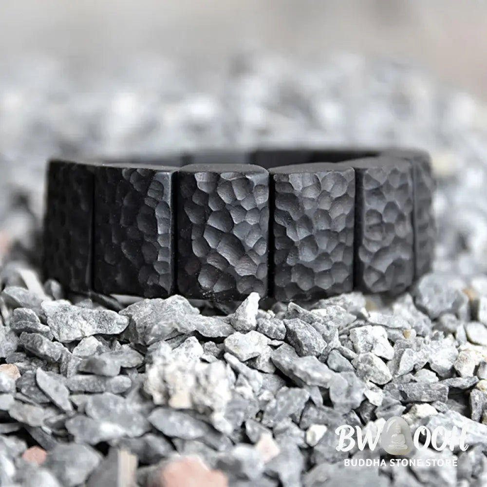 Buddha Stones Vintage Ebony Wood Texture Peace Couple Bracelet - BWOOOH - Bracelet