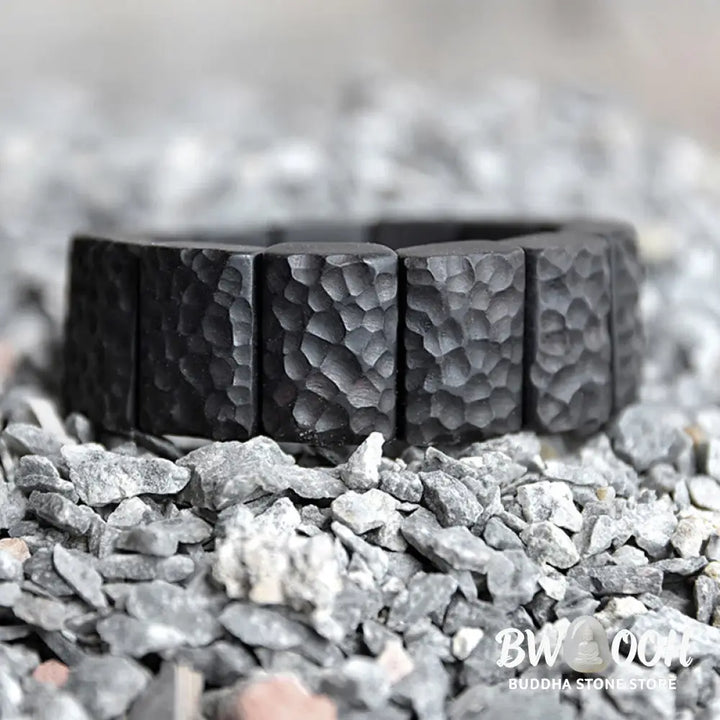 Buddha Stones Vintage Ebony Wood Texture Peace Couple Bracelet - BWOOOH - Bracelet