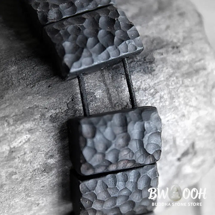 Buddha Stones Vintage Ebony Wood Texture Peace Couple Bracelet - BWOOOH - Bracelet