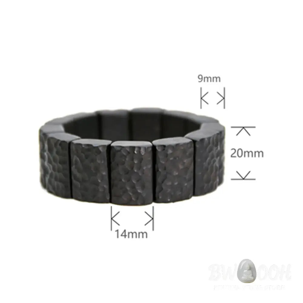 Buddha Stones Vintage Ebony Wood Texture Peace Couple Bracelet - BWOOOH - Bracelet