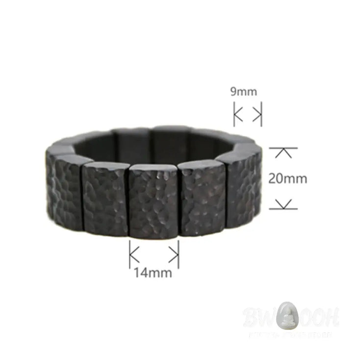 Buddha Stones Vintage Ebony Wood Texture Peace Couple Bracelet - BWOOOH - Bracelet