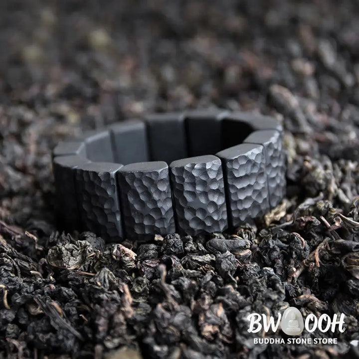 Buddha Stones Vintage Ebony Wood Texture Peace Couple Bracelet - BWOOOH - Bracelet