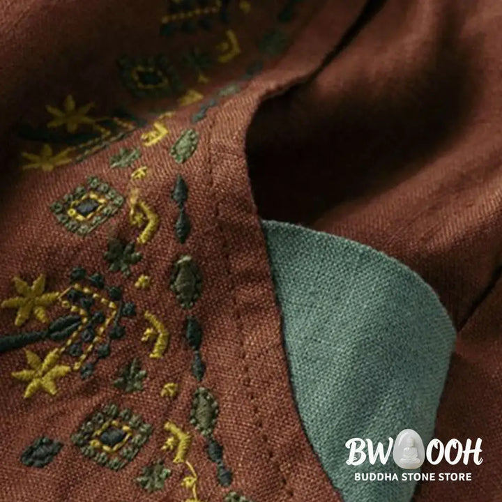 BWOOOH printed harem pants - Vintage Embroidery Elastic Waist Capri H