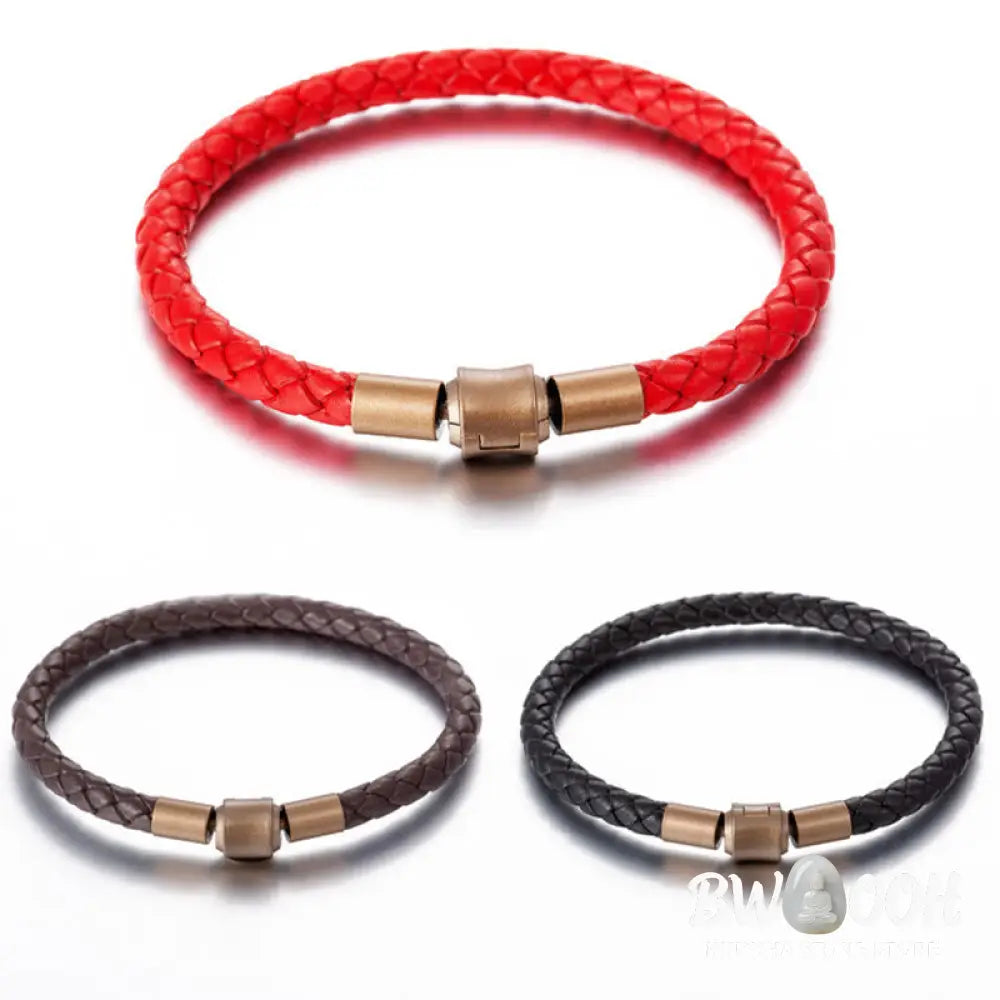 Buddha Stones Vintage Leather Rope Luck Braid String Bracelet - BWOOOH - Bracelet