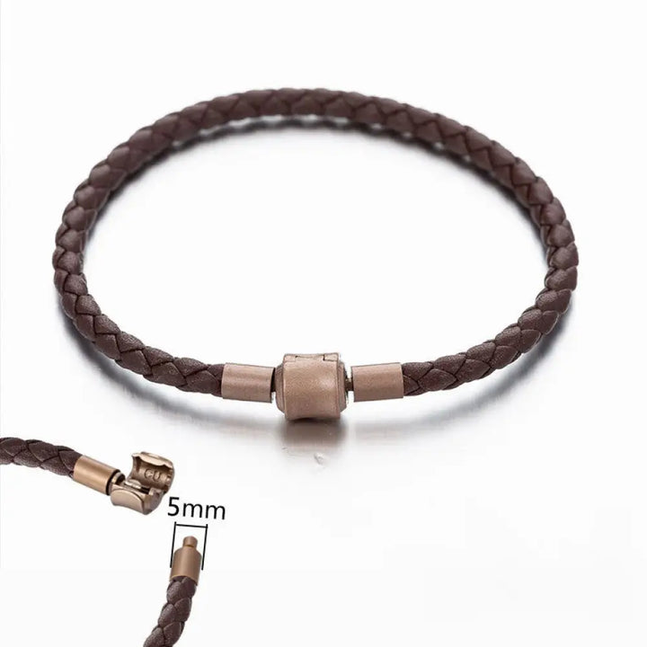 Buddha Stones Vintage Leather Rope Luck Braid String Bracelet - BWOOOH - 4mm Brown 17cm - Bracelet