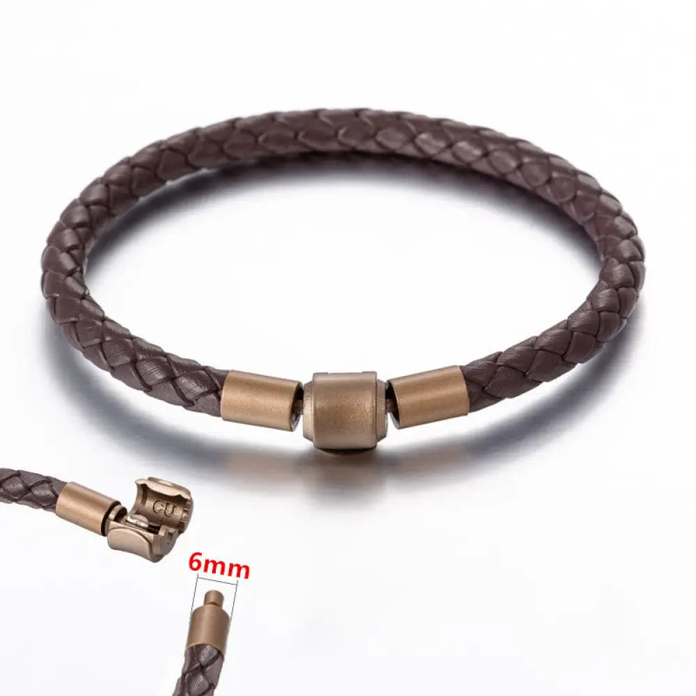 Buddha Stones Vintage Leather Rope Luck Braid String Bracelet - BWOOOH - 5mm Brown 19cm - Bracelet