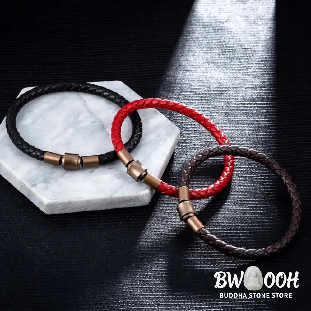 Buddha Stones Vintage Leather Rope Luck Braid String Bracelet - BWOOOH - Bracelet