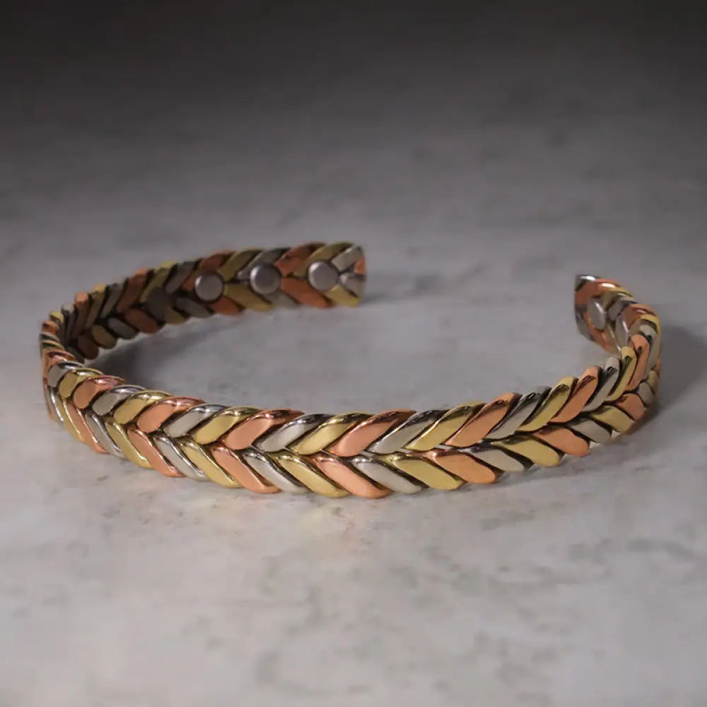 Buddha Stones Vintage Magnetic Copper Adjustable Cuff Bracelet Bangle - Copper - Bracelet Bangle