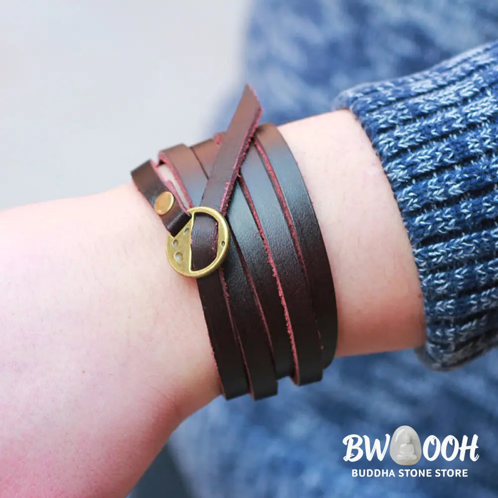 Buddha Stones Vintage Multi-layer Leather Buckle Confidence Bracelet - BWOOOH - Bracelet