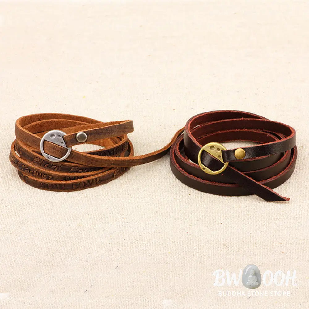 Buddha Stones Vintage Multi-layer Leather Buckle Confidence Bracelet - BWOOOH - Bracelet