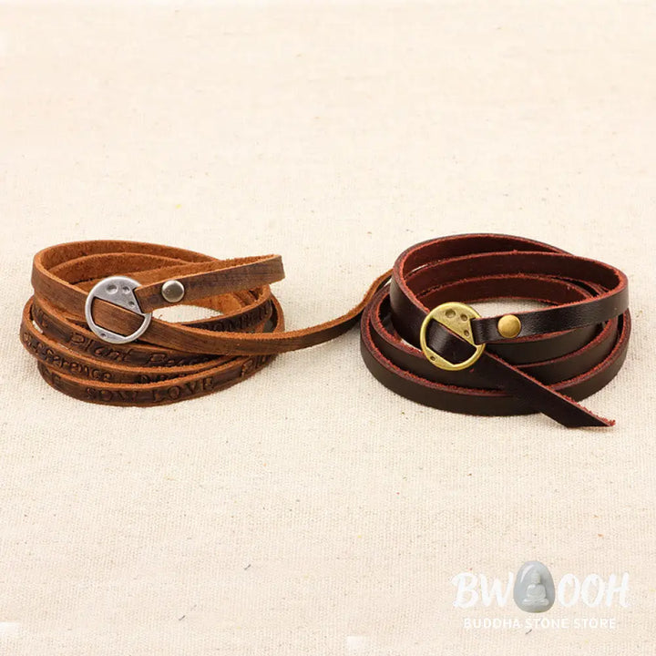 Buddha Stones Vintage Multi-layer Leather Buckle Confidence Bracelet - BWOOOH - Bracelet
