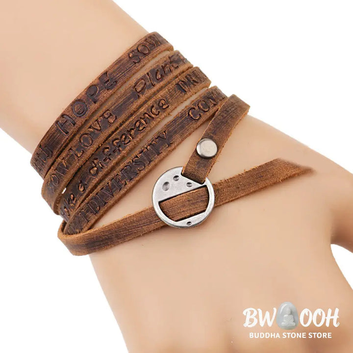 Buddha Stones Vintage Multi-layer Leather Buckle Confidence Bracelet - BWOOOH - Bracelet