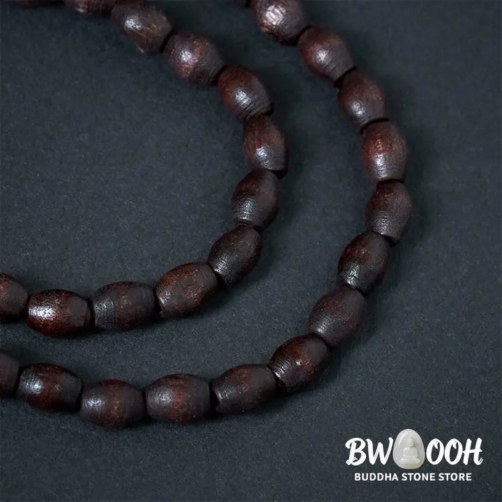 Buddha Stones Vintage Nepal Avalokitesvara Harmony Coconut Shell Beads Pendant Necklace - BWOOOH - AVALOKITESVARA