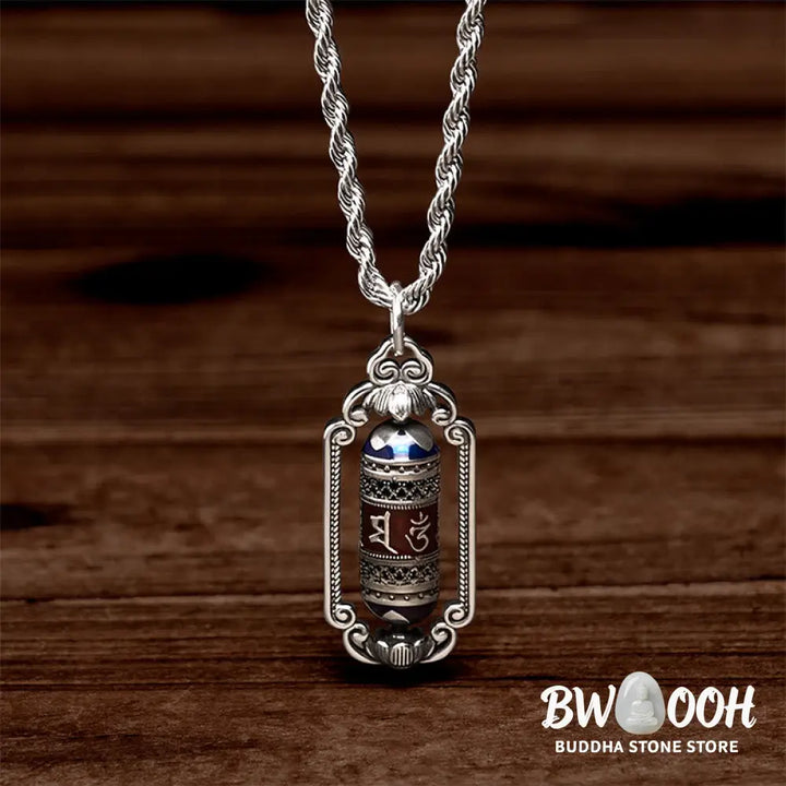 Buddha Stones Vintage Om Mani Padme Hum Prayer Wheel Copper Luck Pendant - BWOOOH - Copper(Wealth ♥ Luck) - Necklaces &amp;