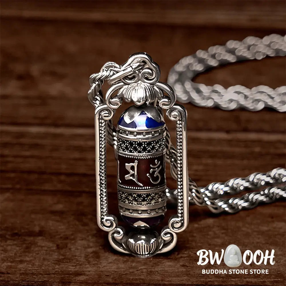 Buddha Stones Vintage Om Mani Padme Hum Prayer Wheel Copper Luck Pendant - BWOOOH - Copper(Wealth ♥ Luck) - Necklaces &amp;