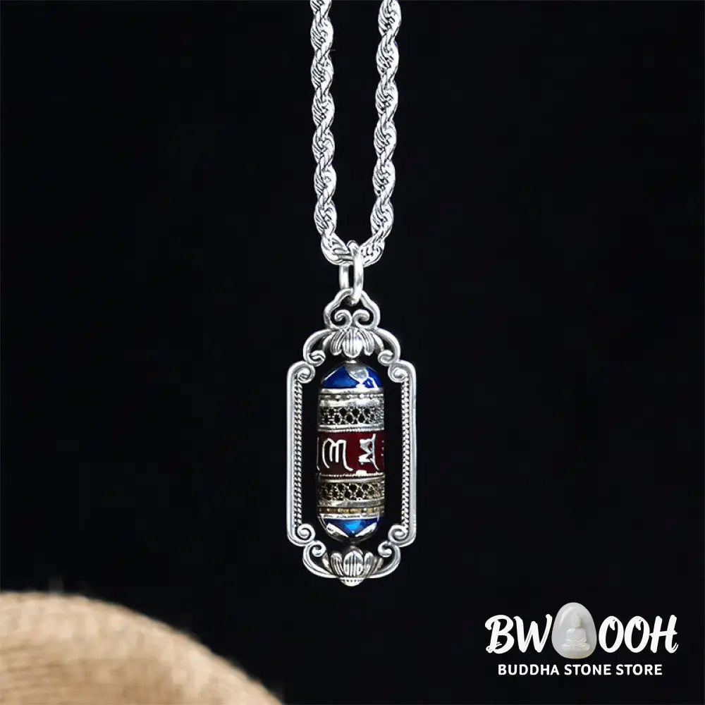 Buddha Stones Vintage Om Mani Padme Hum Prayer Wheel Copper Luck Pendant - BWOOOH - Copper(Wealth ♥ Luck) - Necklaces &amp;