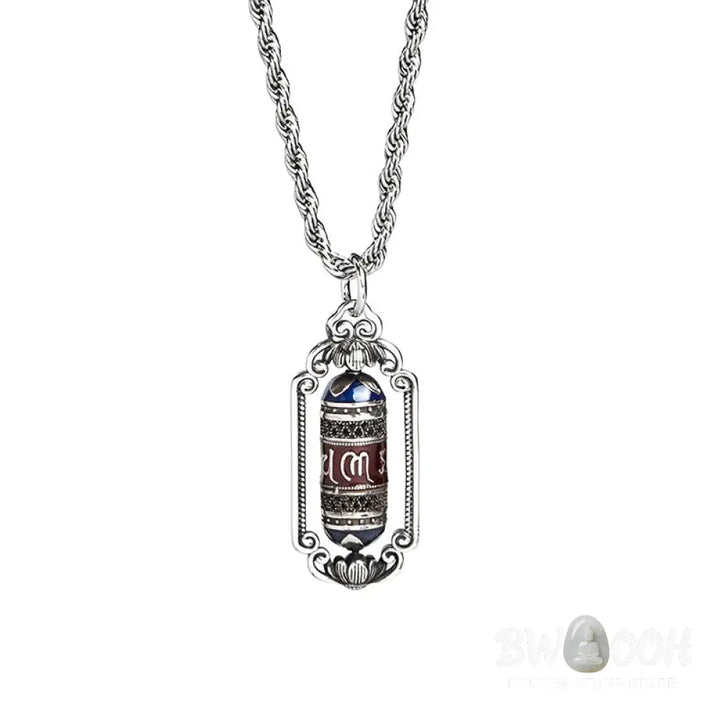 Buddha Stones Vintage Om Mani Padme Hum Prayer Wheel Copper Luck Pendant - BWOOOH - Copper(Wealth ♥ Luck) - Necklaces &amp;