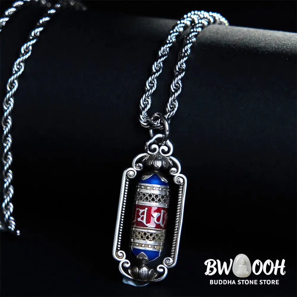 Buddha Stones Vintage Om Mani Padme Hum Prayer Wheel Copper Luck Pendant - BWOOOH - Copper(Wealth ♥ Luck) - Necklaces &amp;