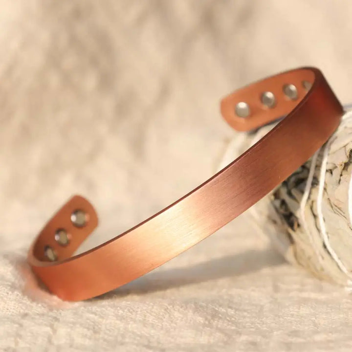 Buddha Stones Vintage Pattern Magnetic Copper Adjustable Cuff Bracelet Bangle - Copper - Bracelet Bangle
