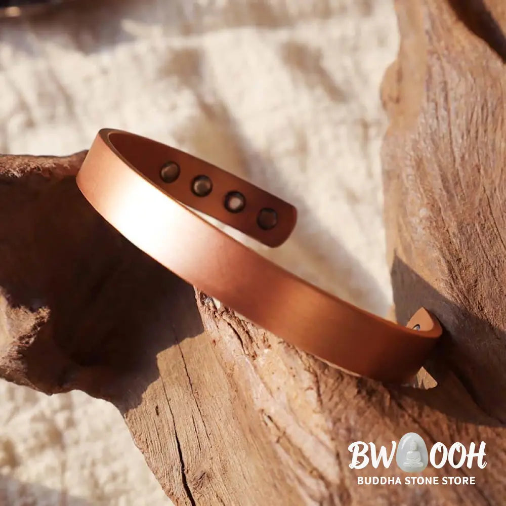 Buddha Stones Vintage Pattern Magnetic Copper Adjustable Cuff Bracelet Bangle - Copper - Bracelet Bangle