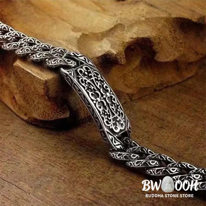 Buddha Stones Vintage Patterns Engraved Healing Bracelet - BWOOOH - Bracelet