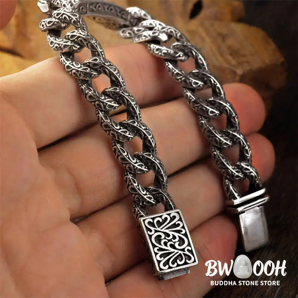 Buddha Stones Vintage Patterns Engraved Healing Bracelet - BWOOOH - Bracelet